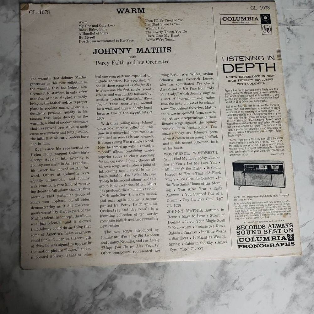 Johnny Mathis Warm Vinyl Record - Picture 14 of 15